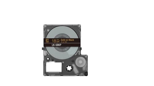 Epson LabelWorks LK-5BKP - Metallic - gold on black - Roll (1.8 cm x 9 m) 1 cassette(s) hanging box - tape cartridge - for LabelWorks LW-C410, LW-C610 — view 3