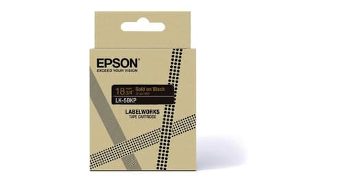 Epson LabelWorks LK-5BKP - Metallic - gold on black - Roll (1.8 cm x 9 m) 1 cassette(s) hanging box - tape cartridge - for LabelWorks LW-C410, LW-C610 — view 4