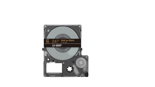 Epson LabelWorks LK-6BKP - Metallic - gold on black - Roll (2.4 cm x 9 m) 1 cassette(s) hanging box - tape cartridge - for LabelWorks LW-C610 — view 3