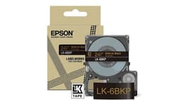 Epson LabelWorks LK-6BKP - Metallic - gold on black - Roll (2.4 cm x 9 m) 1 cassette(s) hanging box - tape cartridge - for LabelWorks LW-C610