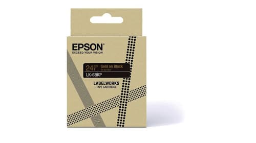 Epson LabelWorks LK-6BKP - Metallic - gold on black - Roll (2.4 cm x 9 m) 1 cassette(s) hanging box - tape cartridge - for LabelWorks LW-C610 — view 4