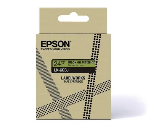 Epson LabelWorks LK-5GBJ - Black on matte green - Roll (1.8 cm x 8 m) 1 cassette(s) hanging box - tape cartridge - for LabelWorks LW-C410, LW-C610