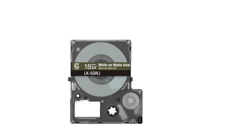 Epson LabelWorks LK-5QWJ - White on matte khaki - Roll (1.8 cm x 8 m) 1 cassette(s) hanging box - tape cartridge - for LabelWorks LW-C410, LW-C610 — view 4