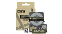 Epson LabelWorks LK-5QWJ - White on matte khaki - Roll (1.8 cm x 8 m) 1 cassette(s) hanging box - tape cartridge - for LabelWorks LW-C410, LW-C610