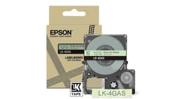Epson LabelWorks LK-4GAS - Grey on green - Roll (1.2 cm x 8 m) 1 cassette(s) hanging box - tape cartridge - for LabelWorks LW-C410, LW-C610