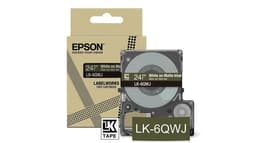 Epson LabelWorks LK-6QWJ - White on matte khaki - Roll (2.4 cm x 8 m) 1 cassette(s) hanging box - tape cartridge - for LabelWorks LW-C610