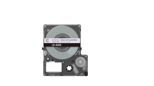 Epson LabelWorks LK-4UAS - Grey on lavender - Roll (1.2 cm x 8 m) 1 cassette(s) hanging box - tape cartridge - for LabelWorks LW-C410, LW-C610 — view 3