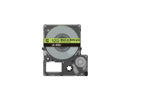 Epson LabelWorks LK-4GBJ - Black on matte green - Roll (1.2 cm x 8 m) 1 cassette(s) hanging box - tape - for LabelWorks LW-C410, LW-C610 — view 4