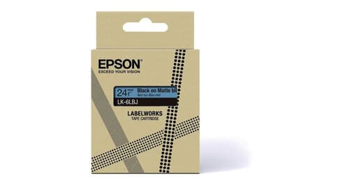 Epson LabelWorks LK-6LBJ - Black on matte blue - Roll (2.4 cm x 8 m) 1 cassette(s) hanging box - tape - for LabelWorks LW-C610 — view 3
