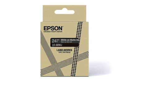 Epson LabelWorks LK-6BWJ - White on matte black - Roll (2.4 cm x 8 m) 1 cassette(s) hanging box - tape cartridge - for LabelWorks LW-C610 — view 3