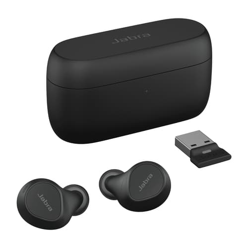 Jabra Evolve2 Buds UC - True wireless earphones with mic - in-ear - Bluetooth - active noise cancelling - USB-A via Bluetooth adapter - noise isolating - black - Zoom Certified, Optimised for Google Meet — view 4