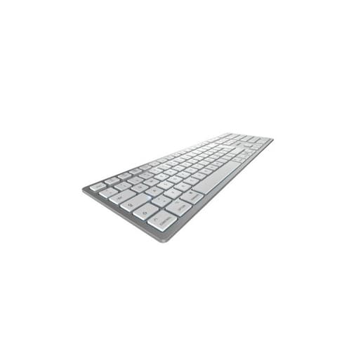 CHERRY KW 9100 SLIM - Keyboard - wireless - 2.4 GHz, Bluetooth 4.0 - QWERTY - US - key switch: CHERRY SX - silver