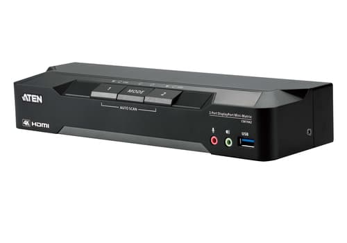 ATEN CM1942 - KVM / audio / USB switch - 4K, DisplayPort, dual display, mini-matrix, boundless - 2 x KVM / audio / USB - 1 local user - desktop - for VanCryst VS182B