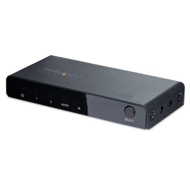 StarTech.com 2-Port 8K HDMI Switch, HDMI 2.1 Switcher 4K 120Hz/8K 60Hz UHD, HDR10+, HDMI Switch 2 In 1 Out, Auto/Manual Source Switching, Remote Control and Power Adapter Included - 7.1 Channel Audio/eARC (2PORT-HDMI-SWITCH-8K) - Video/audio switch - 2 x HDMI - desktop