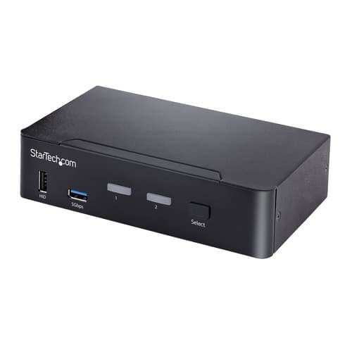 StarTech.com USB C KVM Switch, 2 Port DisplayPort KVM w/ 4K 60Hz UHD HDR Video, 3.5mm Audio, USB Type C KVM Switch, 4x USB HID and 2x USB A 3.2 Gen 1 5Gbps Hub, Thunderbolt 3/4 Compatible - Hot Key Switching (SV231DPUCA) - KVM / audio / USB switch - 2 x KVM / audio / USB - desktop - TAA Compliant