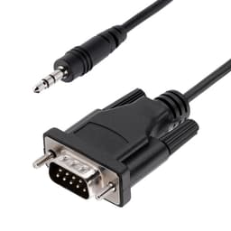 StarTech.com 3ft (1m) DB9 to 3.5mm Serial Cable for Serial Device Configuration, RS232 DB9 Male to 3.5mm Cable for Calibrating Projectors, Digital Signage, and/or TVs via Audio Jack - Al-Mylar EMI Shielding (9M351M-RS232-CABLE) - Serial cable - DB-9 (M) to mini-phone stereo 3.5 mm (M) - 1 m - molded, thumbscrews - black