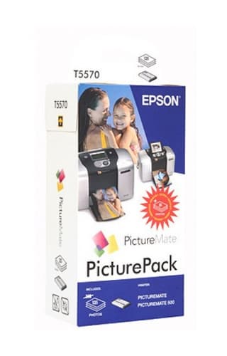 Epson PicturePack T5570 - 1 - colour (cyan, magenta, yellow, red, blue, black) - print cartridge / paper kit - for PictureMate 500, Deluxe Viewer Edition, Express Edition, Mobile Phone Edition — view 1