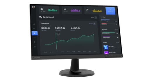 Lenovo C24-40 - LED monitor - 24" (23.8" viewable) - 1920 x 1080 Full HD (1080p) @ 75 Hz - VA - 250 cd/m� - 3000:1 - 4 ms - HDMI, VGA - raven black