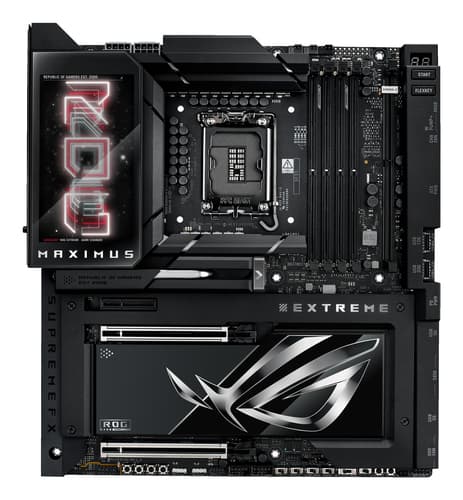 ASUS ROG MAXIMUS Z890 EXTREME - Motherboard - ATX - LGA1851 Socket - Z890 Chipset - USB4, USB 3.2 Gen 1, USB-C 3.2 Gen2, USB 3.2 Gen 2 - Wi-Fi 7, Bluetooth, 10 Gigabit LAN - onboard graphics (CPU required) - HD Audio (8-channel) — view 1