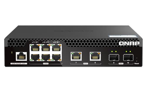 QNAP Web Managed Series - Switch - half-width, Layer 2 - Managed - rack-mountable — view 1