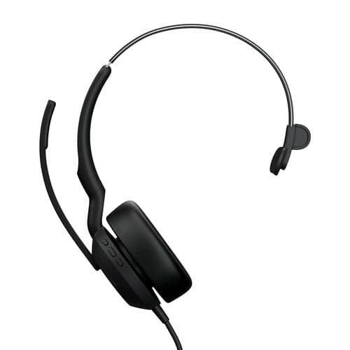 Jabra Evolve2 50 MS Mono - Headset - on-ear - wired - active noise cancelling - USB-C - black - Zoom Certified, Certified for Microsoft Teams, Cisco Webex Certified, Alcatel-Lucent Certified, Unify Certified, Google Meet Certified, Amazon Chime Certified