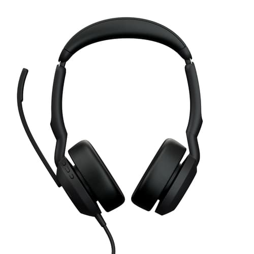 Jabra Evolve2 50 MS Stereo - Headset - on-ear - wired - active noise cancelling - USB-A - black - Zoom Certified, Certified for Microsoft Teams, Cisco Webex Certified, Alcatel-Lucent Certified, Unify Certified, Google Meet Certified, Amazon Chime Certified