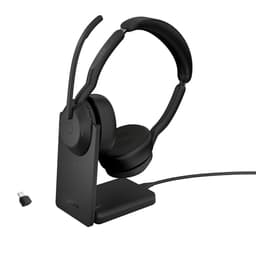 Jabra Evolve2 55 UC Stereo - Headset - on-ear - Bluetooth - wireless - active noise cancelling - USB-C - black - with charging stand - Zoom Certified, Cisco Webex Certified, Optimised for Microsoft Teams, Alcatel-Lucent Certified, Avaya Certified, Unify Certified, MFi Certified, Amazon Chime Certified