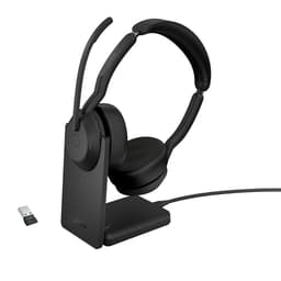 Jabra Evolve2 55 UC Stereo - Headset - on-ear - Bluetooth - wireless - active noise cancelling - USB-C, USB-A - black - with charging stand - Zoom Certified, Cisco Webex Certified, Optimised for UC, Alcatel-Lucent Certified, Avaya Certified, Unify Certified, MFi Certified, Google Meet Certified, Amazon Chime Certified, Google Fast Pair Certified