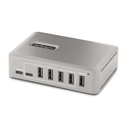 StarTech.com 10-Port USB-C Hub, 8x USB-A + 2x USB-C, Self-Powered w/ 65W Power Supply, USB 3.1 10Gbps Hub w/ BC1.2 Charging, Desktop/Laptop USB Hub with 3ft Locking USB-IF Certified Cable - USB Expansion Hub (10G8A2CS-USB-C-HUB) - Hub - 8 x USB 3.2 Gen 2 + 2 x USB-C 3.2 Gen 2 - desktop