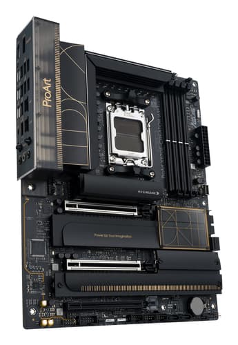 ASUS ProArt X870E-CREATOR WIFI - Motherboard - ATX - Socket AM5 - AMD X870E Chipset - USB4, USB-C 3.2 Gen 2x2, USB 3.2 Gen 2, USB 3.2 Gen 1 - Wi-Fi 7, 10 Gigabit LAN, Bluetooth - onboard graphics (CPU required) - HD Audio (8-channel) — view 3