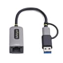 StarTech.com USB-C to Ethernet Adapter w/USB-A Adapter, Realtek RTL8153B - Network adapter - USB-C 3.2 Gen 1 - Gigabit Ethernet - space grey thumbnail 4