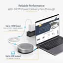 StarTech.com USB-C Conference Speaker Mini Dock, Portable Boardroom Speaker and Multiport Adapter, USB-C to VGA or 4K 60Hz HDMI, 2x USB-A (5Gbps) Hub, Mic/Speaker