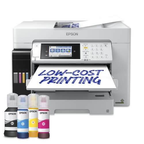 Epson EcoTank Pro ET-16685 White Colour A3 Multifuncion Printer. Up to 25ppmipm. Print/Copy/Scan. Duplex. 2 Trays. One set of replacement inks prints up to 7,500 pages in black and 6,000 pages in colour
