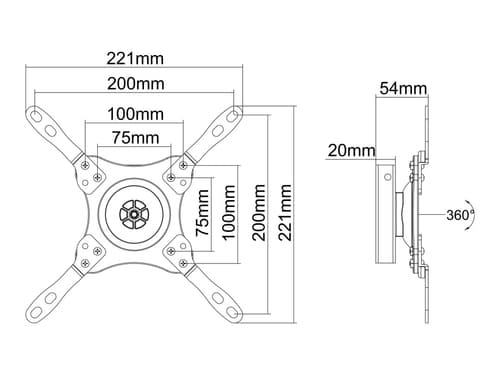 *Non Cancellable/Non Returnable (NCNR)* VESA WALLMOUNT 360 BLACK — view 9