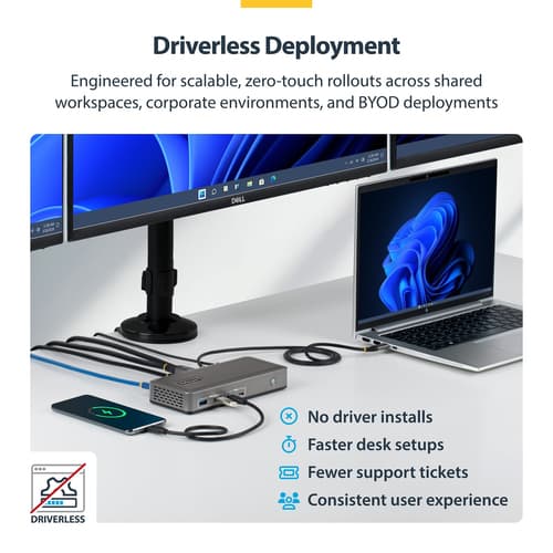 StarTech.com - Docking station - for laptop - USB-C 3.2 Gen 2 - 2 x DP, HDMI - 1GbE — view 6
