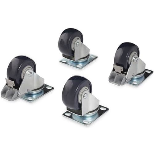 StarTech.com 4-Piece Caster Kit for Open Frame Rack - TAA Compliant Heavy Duty Casters - Includes Installation Hardware (4POSTRACK) - Rack casters kit - for P/N: 4POSTRACK12, 4POSTRACK12A, 4POSTRACK25, 4POSTRACK36, 4POSTRACKBK
