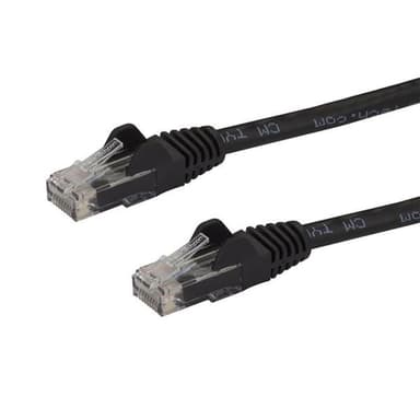 StarTech.com 7.5m CAT6 Ethernet Cable, 10 Gigabit Snagless RJ45 650MHz 100W PoE Patch Cord, CAT 6 10GbE UTP Network Cable w/Strain Relief, Black, Fluke Tested/Wiring is UL Certified/TIA - Category 6 - 24AWG (N6PATC750CMBK) - Patch cable - RJ-45 (M) to RJ-45 (M) - 7.5 m - UTP - CAT 6 - snagless - black