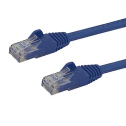 StarTech.com 1m CAT6 Ethernet Cable, 10 Gigabit Snagless RJ45 650MHz 100W PoE Patch Cord, CAT 6 10GbE UTP Network Cable w/Strain Relief, Blue, Fluke Tested/Wiring is UL Certified/TIA - Category 6 - 24AWG (N6PATC1MBL) - Patch cable - RJ-45 (M) to RJ-45 (M) - 1 m - UTP - CAT 6 - molded, snagless - blue