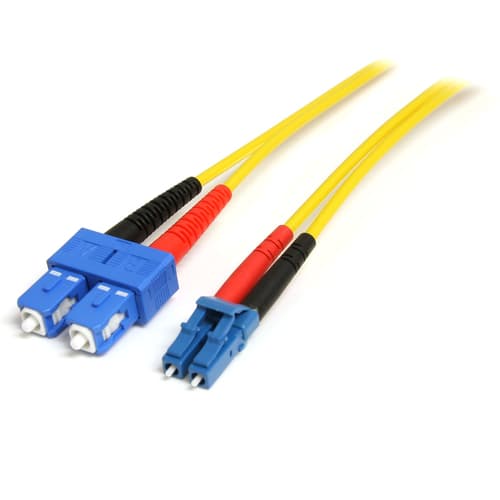 StarTech.com 1m Fiber Optic Cable - Single-Mode Duplex 9/125 - LSZH - LC/SC - OS1 - LC to SC Fiber Patch Cable (SMFIBLCSC1) - Network cable - LC single-mode (M) to SC single-mode (M) - 1 m - fibre optic - duplex - for P/N: SFPGLCSXMMST