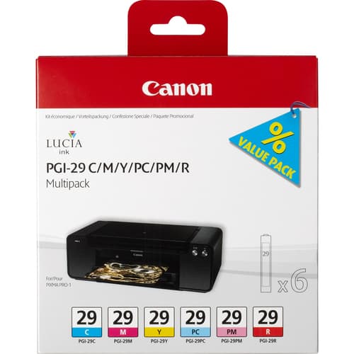 Canon PGI-29 CMY/PC/PM/R Multipack - Yellow, cyan, magenta, red, photo cyan, photo magenta - original - ink tank - for PIXMA PRO-1