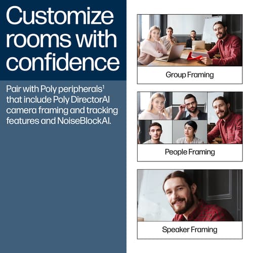 Poly Studio G62 - Video conferencing system - Certified for Microsoft Teams, Certified for Poly Video - black - with Mounting Plate Kit — view 5