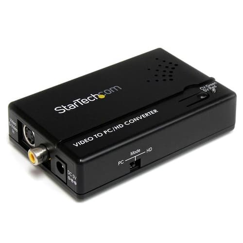 StarTech.com Composite and S-Video to VGA Video Scan Converter - composite to VGA - scan Converter - s-Video to VGA (VID2VGATV2) - Video converter - composite video, S-video - component video, VGA - black - for P/N: SVA5M3NEUA