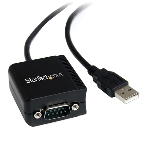 StarTech.com USB to Serial Adapter - Optical Isolation - USB Powered - FTDI USB to Serial Adapter - USB to RS232 Adapter Cable (ICUSB2321FIS) - Serial adapter - USB - RS-232 - black
