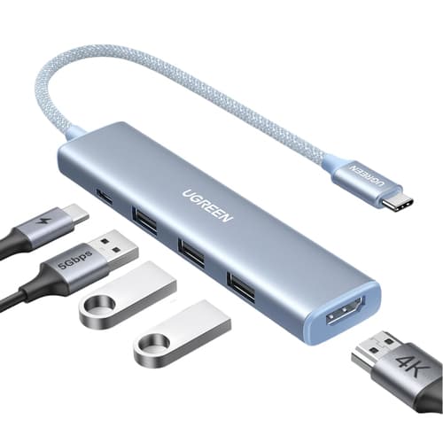 REVODOK 5-IN-1 BLUE HDMI USBC HUB