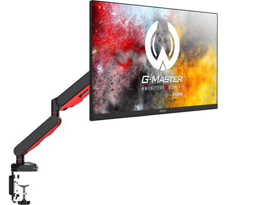Iiyama DSG3001C-R1 - Mounting kit - adjustable arm - for LCD display - black, dynamic red - screen size: 17"-30" - desk-mountable — view 4