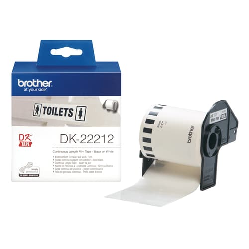 Brother DK-22212 - Permanent adhesive - white - Roll (6.2 cm x 15.2 m) tape - for Brother QL-1050, 1060, 1110, 500, 550, 560, 570, 580, 600, 650, 700, 710, 720, 820