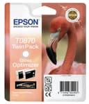 Epson Ink Cartridges, Ultrachrome Hi-Gloss2, T0870, Flamingo, Twinpack, 2 x 11.4 ml Gloss Optimizer thumbnail 2