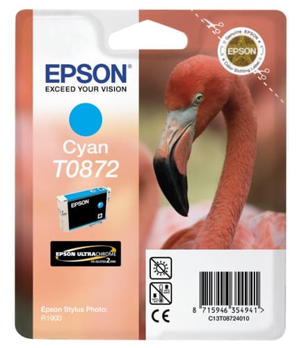 Epson Ink Cartridges, Ultrachrome Hi-Gloss2, T0872, Flamingo, Singlepack, 1 x 11.4 ml Cyan — view 3