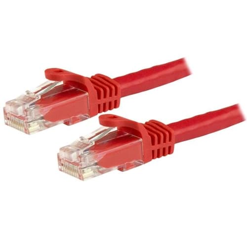 StarTech.com 3m CAT6 Ethernet Cable, 10 Gigabit Snagless RJ45 650MHz 100W PoE Patch Cord, CAT 6 10GbE UTP Network Cable w/Strain Relief, Red, Fluke Tested/Wiring is UL Certified/TIA - Category 6 - 24AWG (N6PATC3MRD) - Patch cable - RJ-45 (M) to RJ-45 (M) - 3 m - UTP - CAT 6 - molded, snagless - red