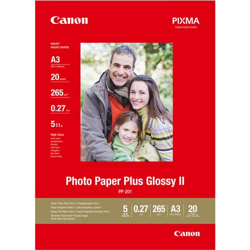 Canon Photo Paper Plus II PP-201 - Glossy photo paper - A3 (297 x 420 mm) - 20 sheet(s)